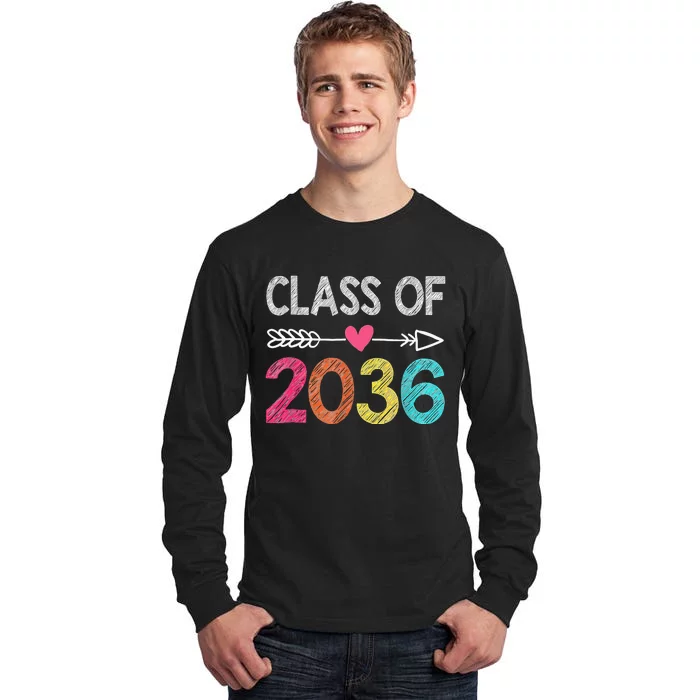 Class Of 2036 Grow With Me First Day Of Kindergarten Tall Long Sleeve T-Shirt