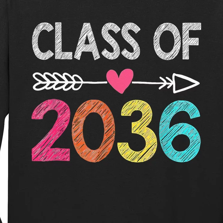 Class Of 2036 Grow With Me First Day Of Kindergarten Tall Long Sleeve T-Shirt