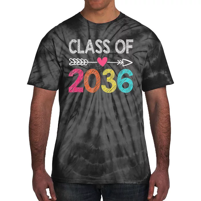 Class Of 2036 Grow With Me First Day Of Kindergarten Tie-Dye T-Shirt