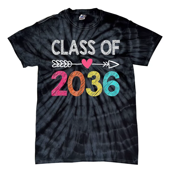 Class Of 2036 Grow With Me First Day Of Kindergarten Tie-Dye T-Shirt