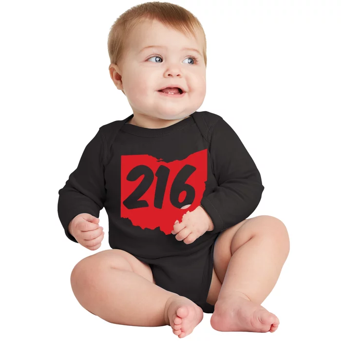 Cleveland Ohio 216 Area Code Baby Long Sleeve Bodysuit