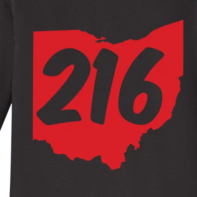 Cleveland Ohio 216 Area Code Baby Long Sleeve Bodysuit