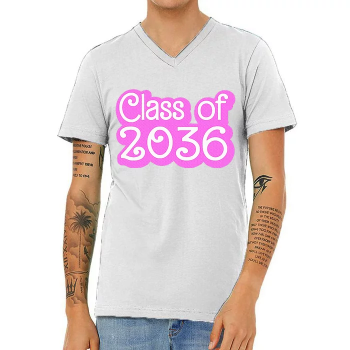 Class Of 2036 First Day Kindergarten Grow With Me V-Neck T-Shirt