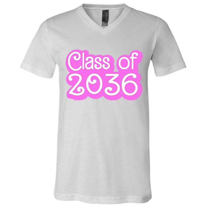 Class Of 2036 First Day Kindergarten Grow With Me V-Neck T-Shirt