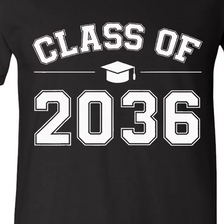 Class Of 2036 Grow With Me First Day Of School Graduation V-Neck T-Shirt