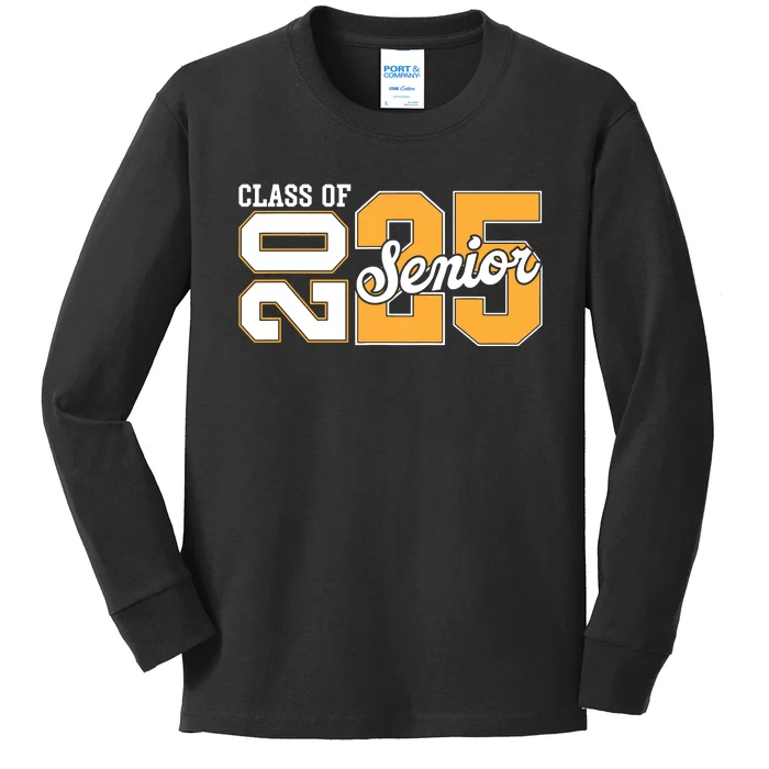 Class Of 2025 Senior 2025 Back To School 2025 Graduation 25 Kids Long Sleeve Shirt