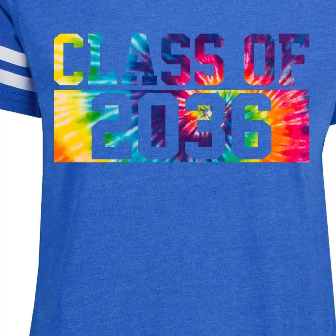 Class Of 2036 Graduation First Day Tie Dye Enza Ladies Jersey Football T-Shirt