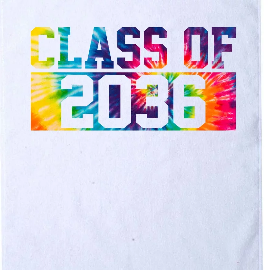 Class Of 2036 Graduation First Day Tie Dye Platinum Collection Golf Towel