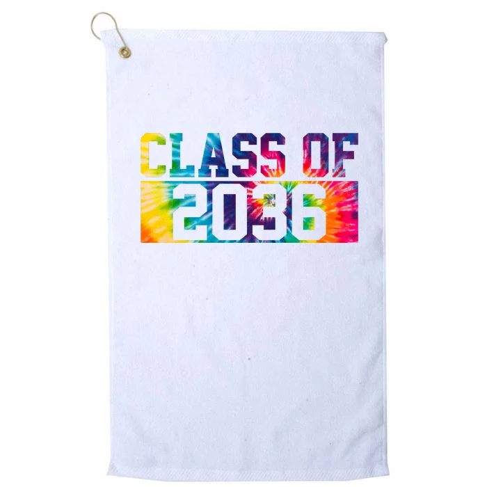 Class Of 2036 Graduation First Day Tie Dye Platinum Collection Golf Towel