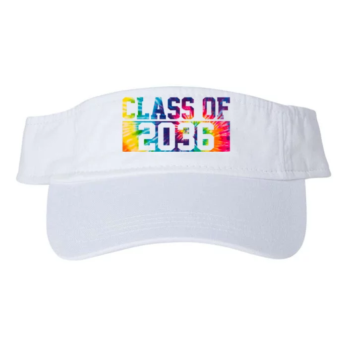 Class Of 2036 Graduation First Day Tie Dye Valucap Bio-Washed Visor