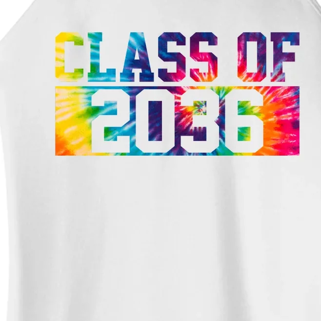 Class Of 2036 Graduation First Day Tie Dye Women’s Perfect Tri Rocker Tank