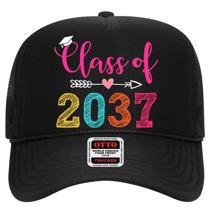 Class Of 2037 Pre K Grow With Me Graduation High Crown Mesh Trucker Hat