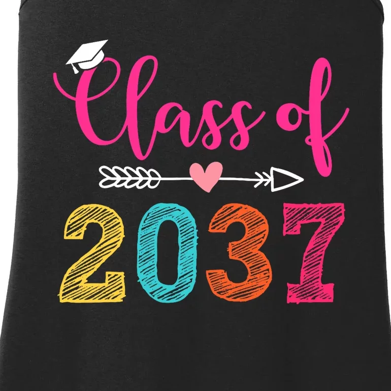 Class Of 2037 Pre K Grow With Me Graduation Ladies Essential Tank