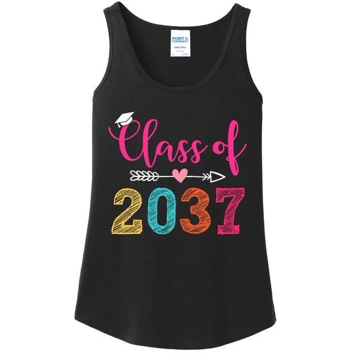 Class Of 2037 Pre K Grow With Me Graduation Ladies Essential Tank