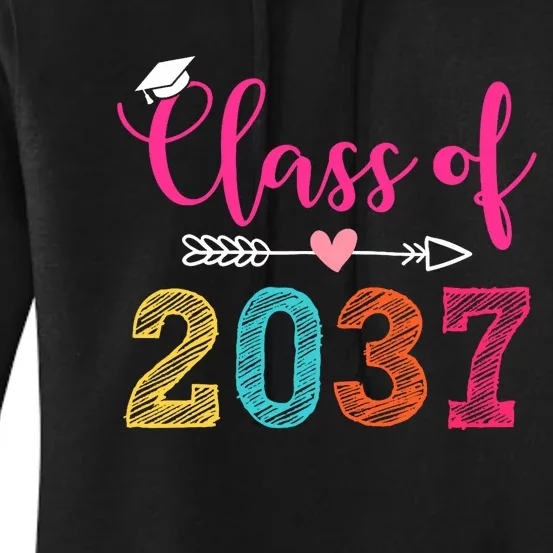 Class Of 2037 Pre K Grow With Me Graduation Women's Pullover Hoodie