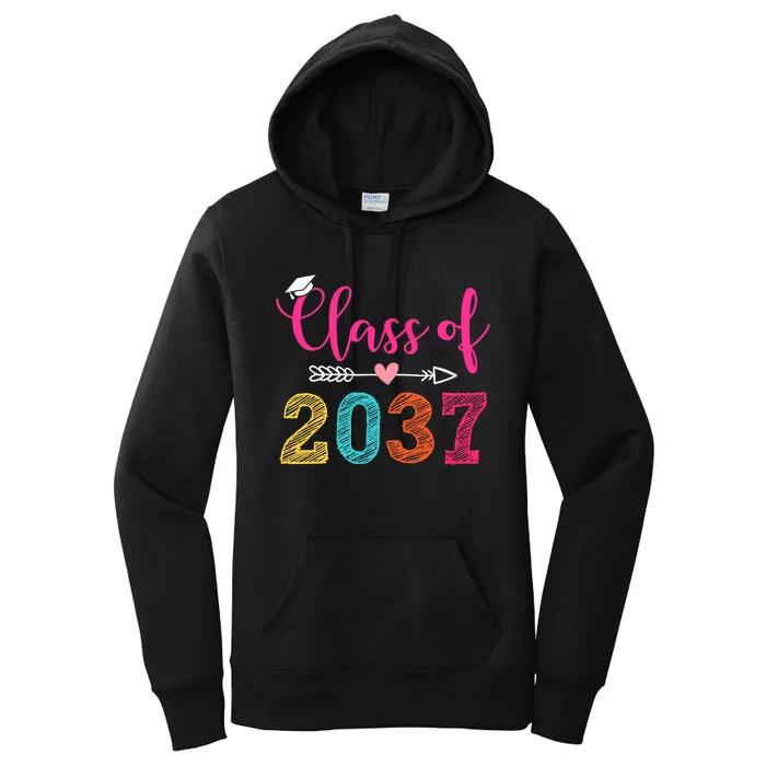 Class Of 2037 Pre K Grow With Me Graduation Women's Pullover Hoodie