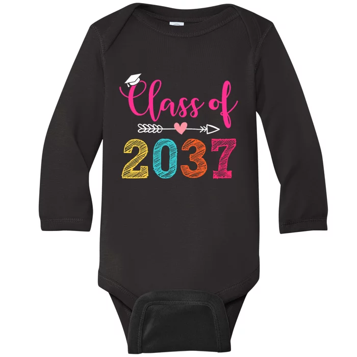 Class Of 2037 Pre K Grow With Me Graduation Baby Long Sleeve Bodysuit