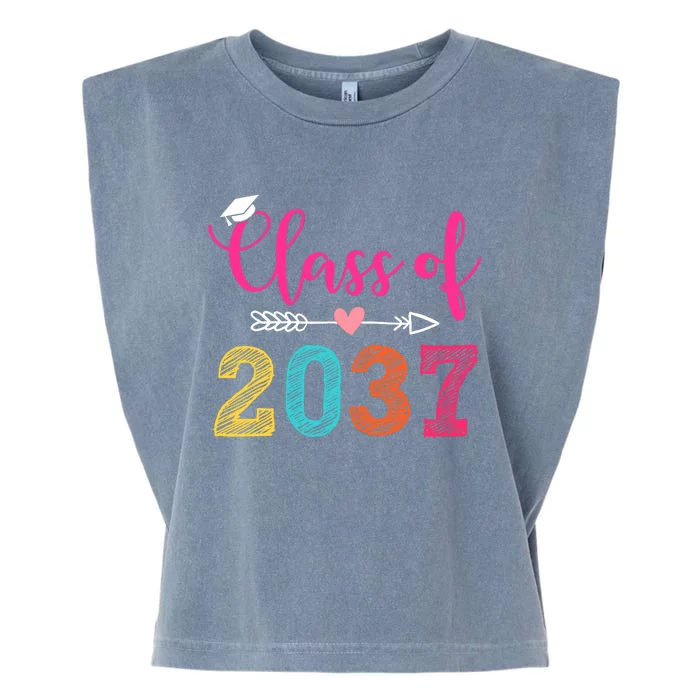 Class Of 2037 Pre K Grow With Me Graduation Garment-Dyed Women's Muscle Tee