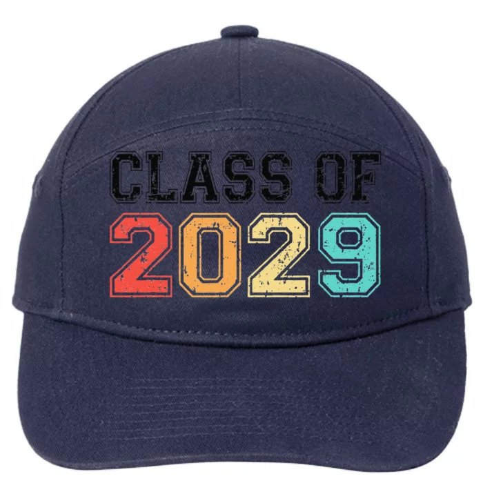 Class Of 2029 Grow With Me Graduation Retro Vintage 7-Panel Snapback Hat