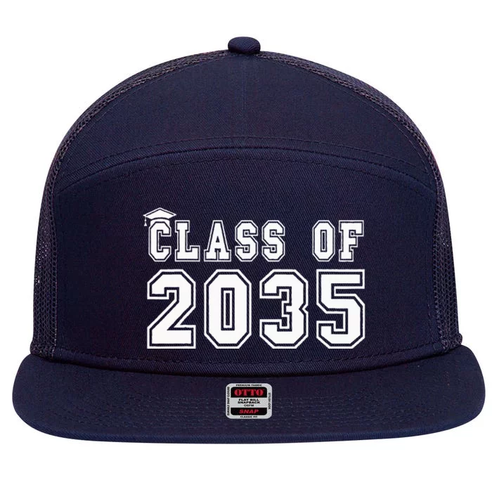 Class Of 2035 Graduation First Day Of Kindergarten PreK 7 Panel Mesh Trucker Snapback Hat