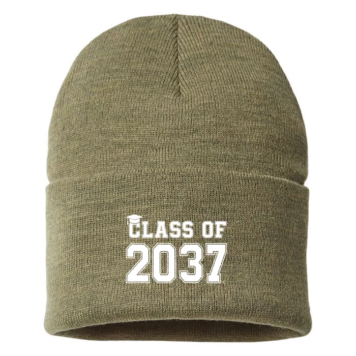 Class Of 2037 Pre K Grow With Me Graduation Sustainable Knit Beanie