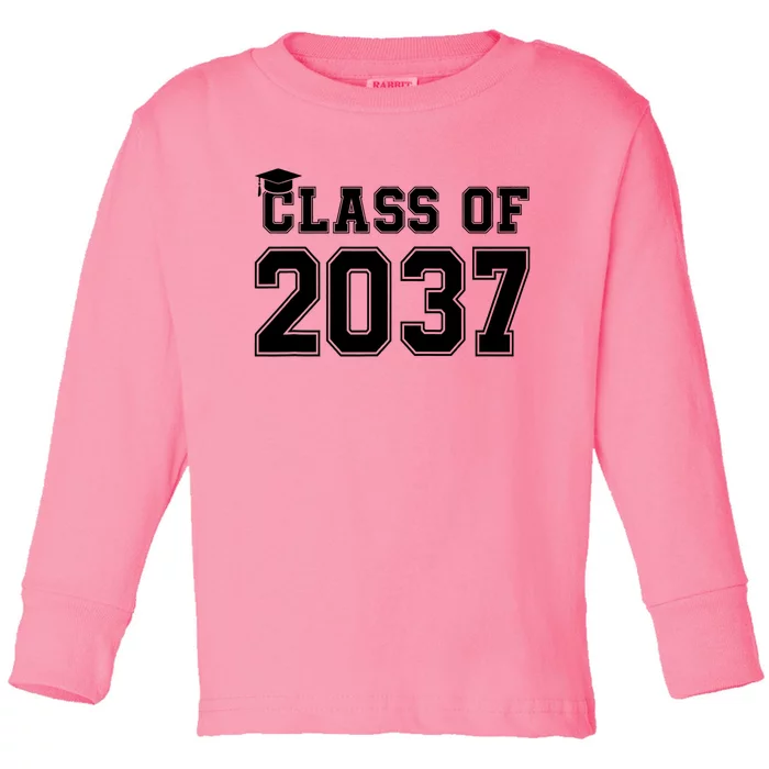 Class Of 2037 Pre K Grow With Me Graduation Toddler Long Sleeve Shirt