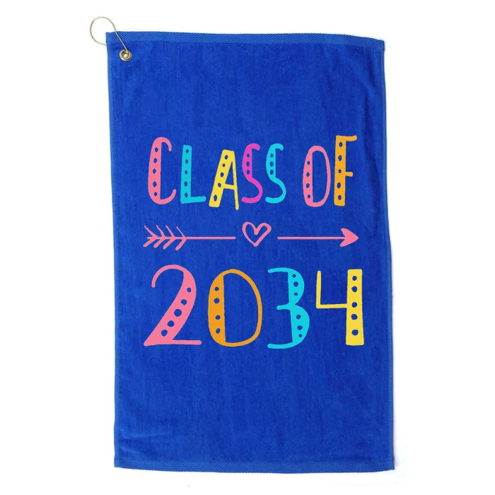 CLASS OF 2034 Grow With Me Funny First Day Of School Platinum Collection Golf Towel