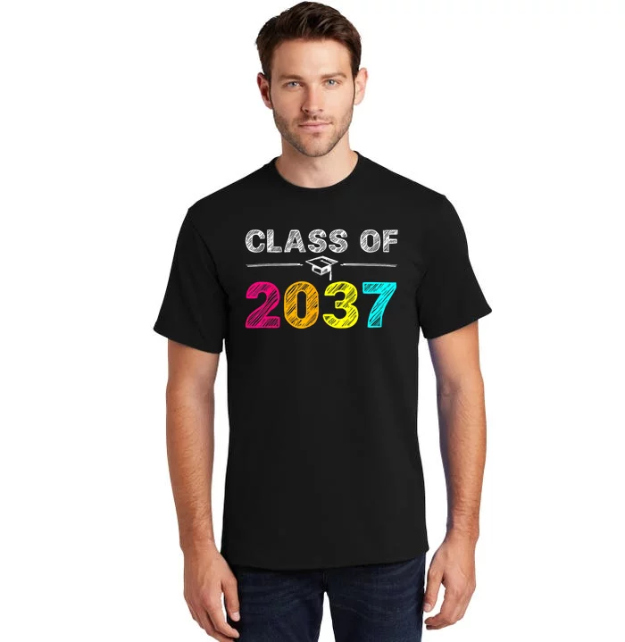 Class Of 2037 Grow With Me First Day Of School Graduation Tall T-Shirt