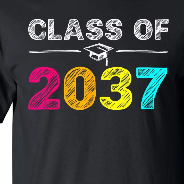 Class Of 2037 Grow With Me First Day Of School Graduation Tall T-Shirt