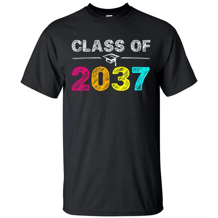 Class Of 2037 Grow With Me First Day Of School Graduation Tall T-Shirt