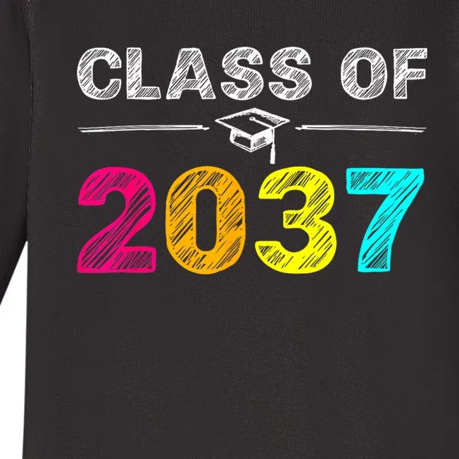 Class Of 2037 Grow With Me First Day Of School Graduation Baby Long Sleeve Bodysuit