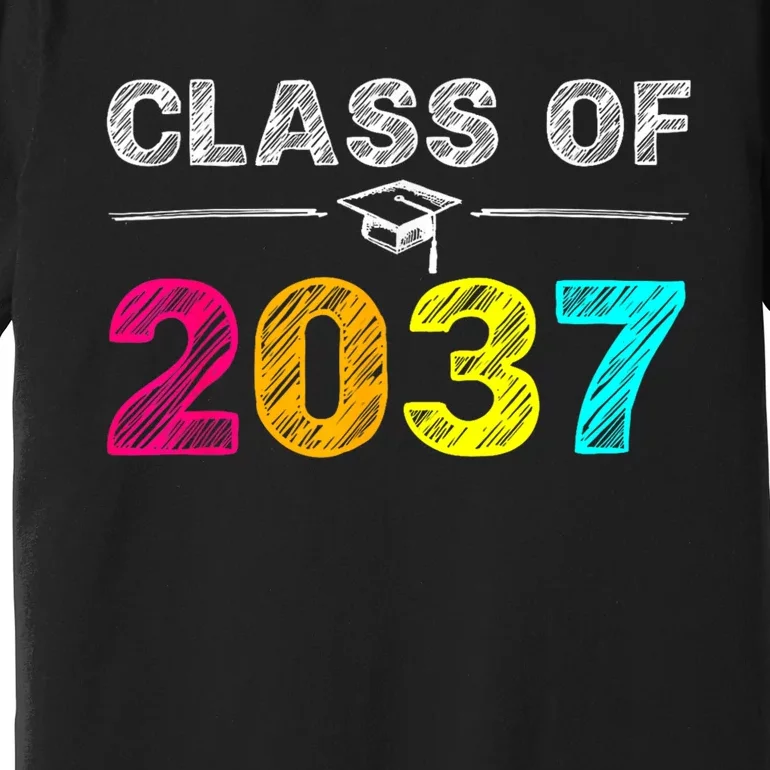 Class Of 2037 Grow With Me First Day Of School Graduation Premium T-Shirt