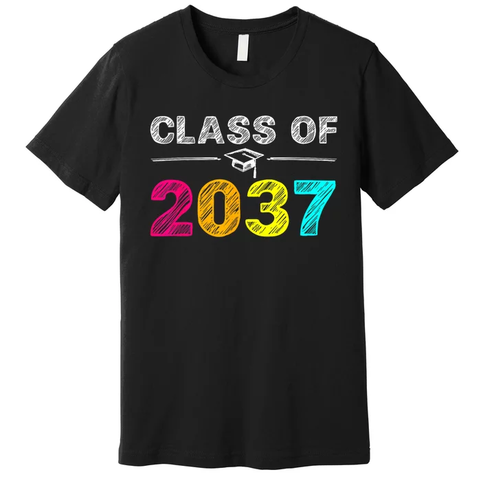 Class Of 2037 Grow With Me First Day Of School Graduation Premium T-Shirt