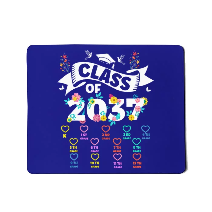 Class Of 2037 Grow With Me Checklist Graduation Floral Mousepad