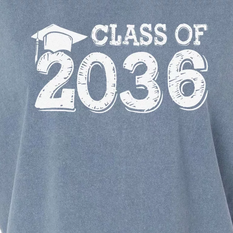 Class Of 2036 Grow With Me Handprints Space On Back Gift Garment-Dyed Women's Muscle Tee