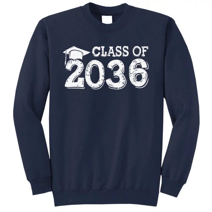 Class Of 2036 Grow With Me Handprints Space On Back Gift Tall Sweatshirt