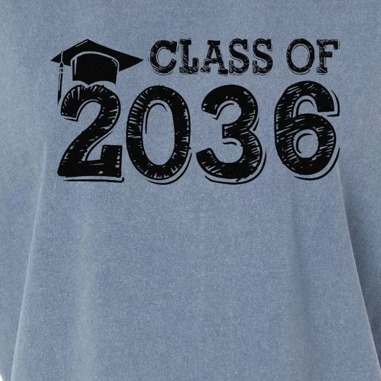 Class Of 2036 Grow With Me Handprints Space On Back Garment-Dyed Women's Muscle Tee