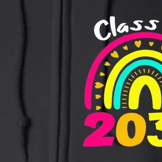 Class Of 2036 Grow With Me Rainbow Pre-K Kindergarten Full Zip Hoodie