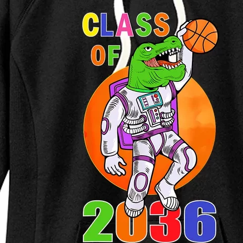 Class Of 2036 Grow With Me Astronaut Dinosaur TRex Space Women's Fleece Hoodie