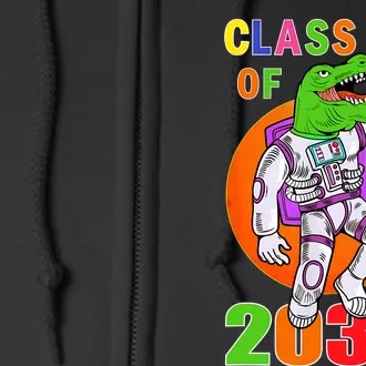 Class Of 2036 Grow With Me Astronaut Dinosaur TRex Space Full Zip Hoodie