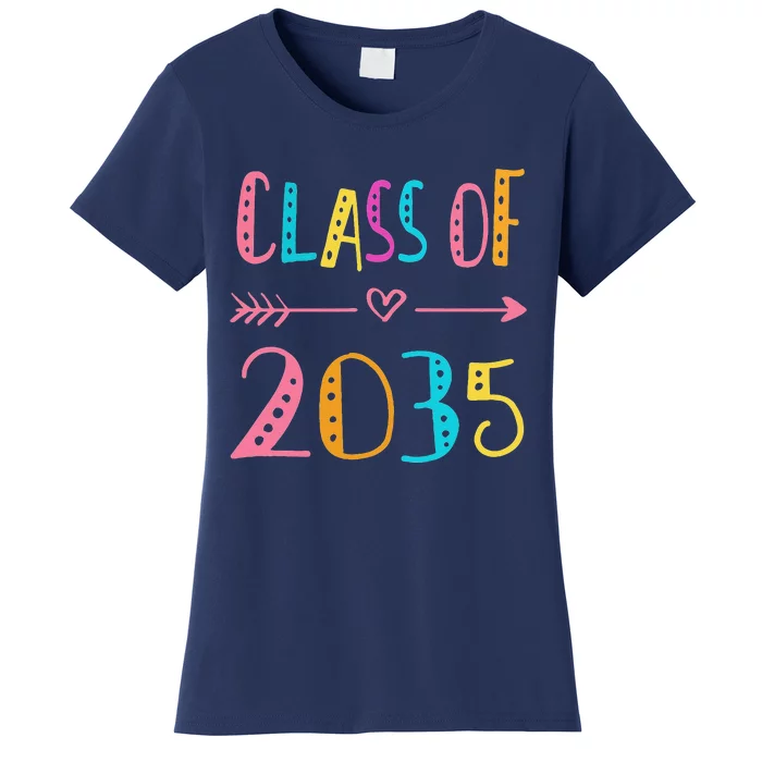 Class Of 2035 Kindergarten Graduate Grow With Me Graduation Women's T-Shirt