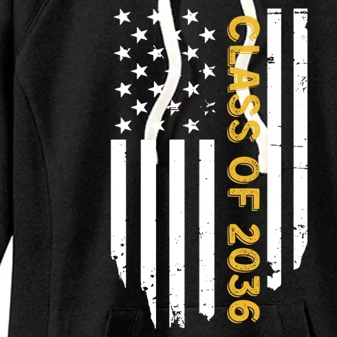 Class Of 2036 Graduation Us Flag Vintage Women's Fleece Hoodie