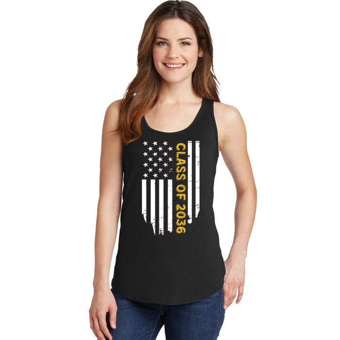 Class Of 2036 Graduation Us Flag Vintage Ladies Essential Tank