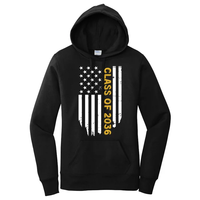 Class Of 2036 Graduation Us Flag Vintage Women's Pullover Hoodie