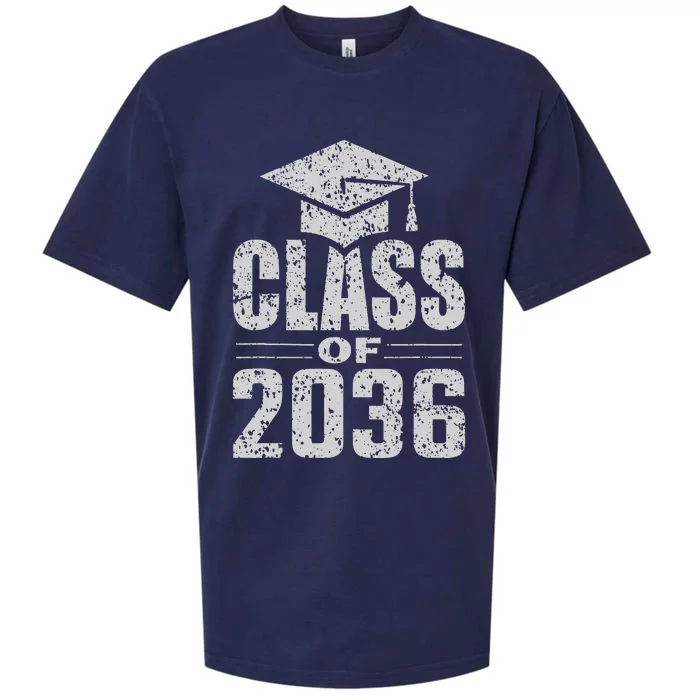 Class Of 2036 Grow With Me Vintage First Day Of School Sueded Cloud Jersey T-Shirt