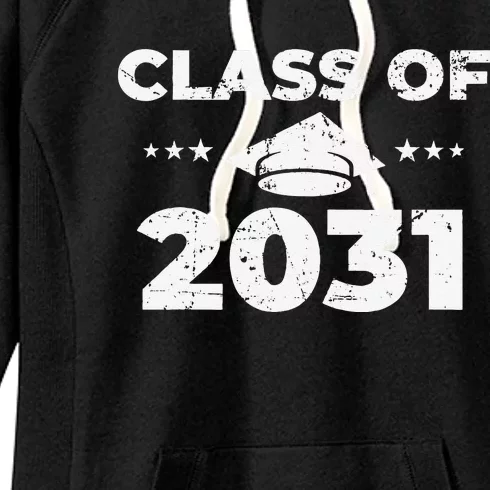 Class Of 2031 Grow With Me First Day Of School Women's Fleece Hoodie