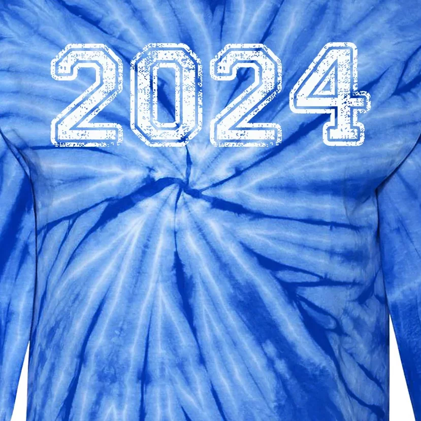 Class Of 2024 Graduation School Vintage Spirit Senior 2024 Tie-Dye Long Sleeve Shirt