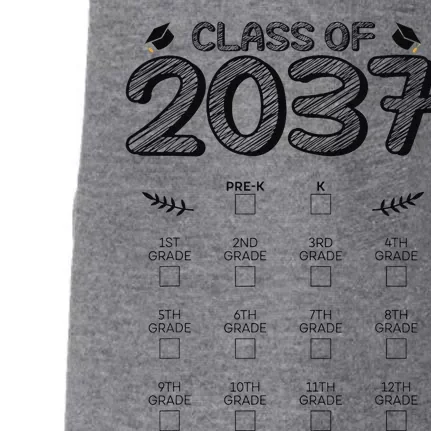 Class Of 2037 Graduation First Day Of School Grow With Me Doggie 3-End Fleece Hoodie