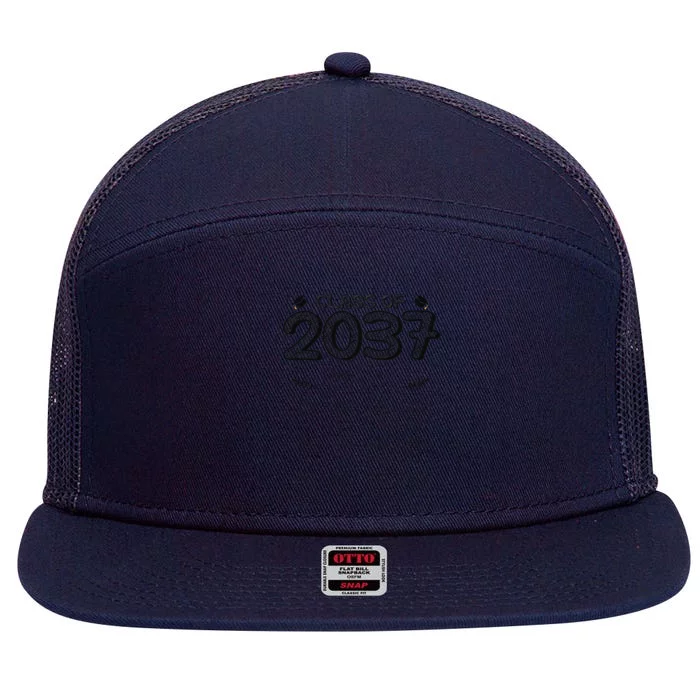 Class Of 2037 Graduation First Day Of School Grow With Me 7 Panel Mesh Trucker Snapback Hat