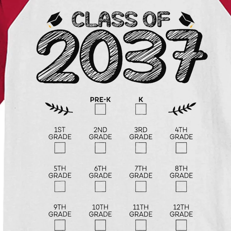 Class Of 2037 Graduation First Day Of School Grow With Me Kids Colorblock Raglan Jersey